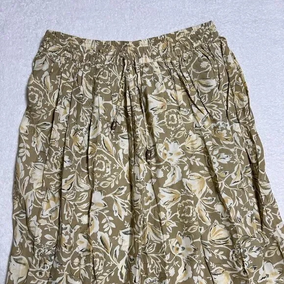 VTG Simply Fashion Full Semi-Sheer Embroidered Skirt Womens 34 Beige Floral Midi - Picture 10 of 15